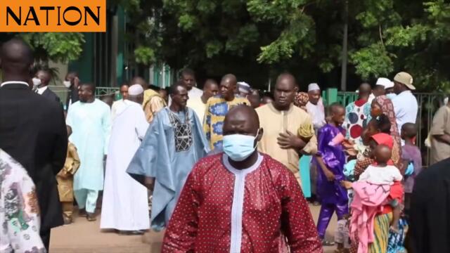 Malian President Goïta leaves the Grand Mosque of Bamako following stabbing attempt