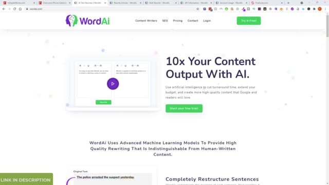 WordAI Review & Demo | Fast Content Creation and Rewriting with AI