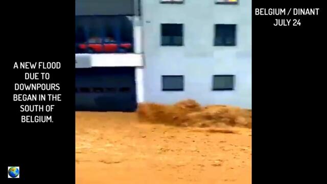 Eyewitnesses filmed how a mud stream from the mountains destroys a city in Belgium