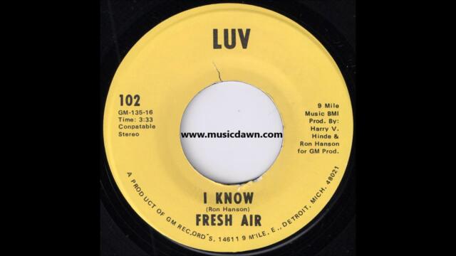 Fresh Air - I Know [Luv] '1970 Garage Rock 45