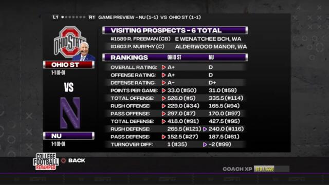 So We Played Ohio State... | CFB Revamped Northwestern DP Dynasty Ep.15