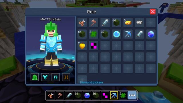 Using MATTSUN's SKIN and ALL LAVA TOOLS in BedWars! (Blockman Go)