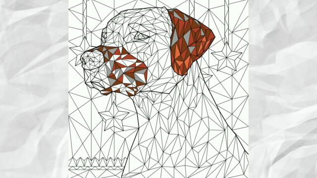 Собака - Раскраска Мозаика антистресс по номерам - Залипательное видео