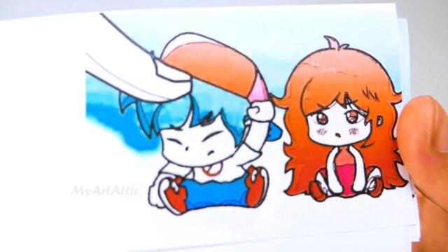 Anime Chibi Fnf vs Finger | Friday Night Funkin | BF and GF Flipbook