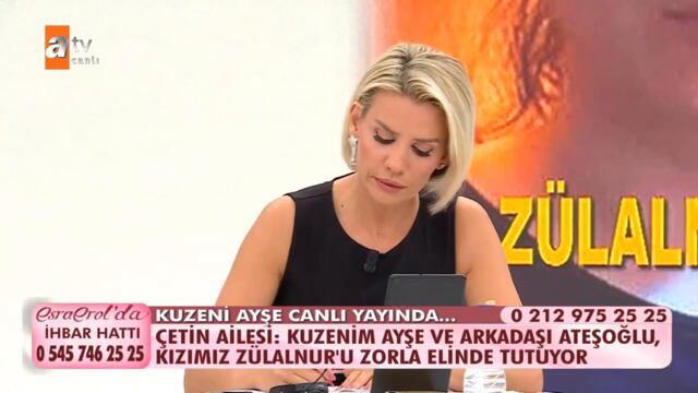 Zorla alıkonulduğu iddia edilen Zülalnur canlı yayında! - @Esra Erol'da 8 Eylül 2021