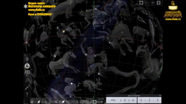 Накшатра Пунарвасу / Звездые ориентиры / Полнолуние в Пунарвасу на звездном небе