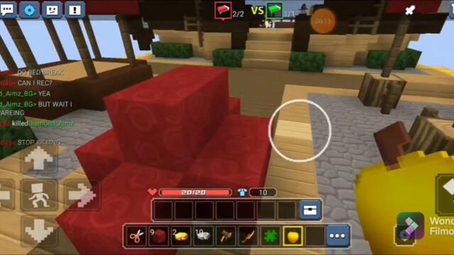 Playing blockman Man go bedwars with dimond aim bg (pro gamer)