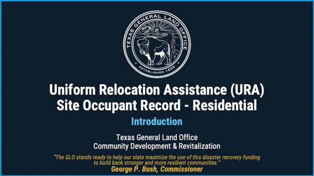URA Site Occupant Record - Residential (Tenant)