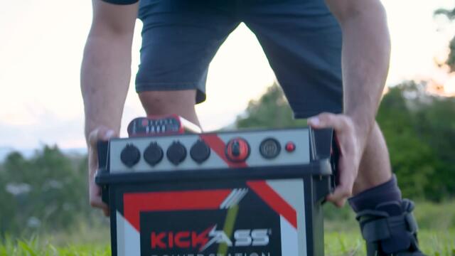 KickAss Powerstation Portable Battery Box with integrated 25 Amp DC DC charger. Dual battery system