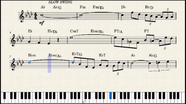 Jazz Play Along - J.S. Bach "Air on G String" (from Orchestral Suite No. 3) Piano with sheet music