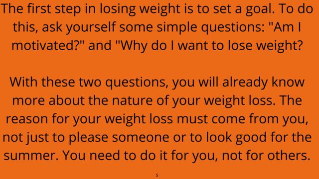 the 1/5 STEPS TO WEIGHT LOSS
