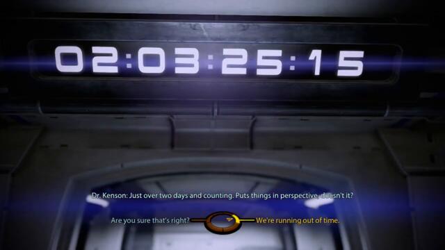 What happens if timer runs out in Arrival DLC (Mass Effect 2)