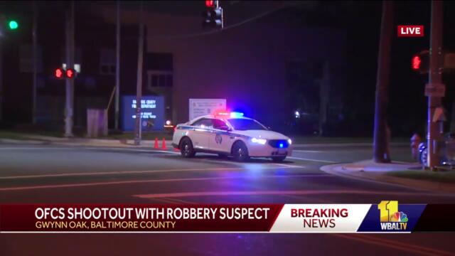 Suspect at large following robbery, shooting in Gwynn Oak
