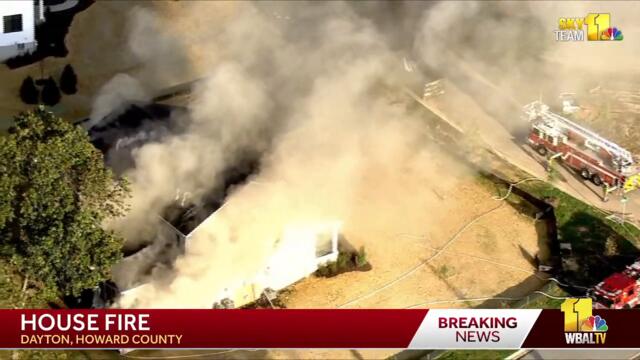 LIVE: SkyTeam 11 is over a large house fire in Dayton, Howard County www.wbaltv.com