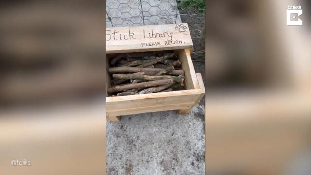 Dad Creates 'Stick Library' For Dog Park
