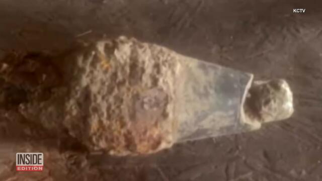 Rusting Live Mortar Round Found in Ground