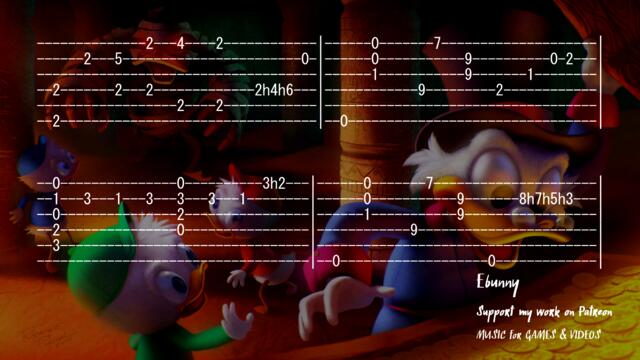 DuckTales Main Theme OST [Full Acoustic Guitar Tab by Ebunny] Fingerstyle How to Play