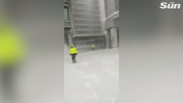 Roof COLLAPSES at Istanbul Airport after heavy snowfall batters Turkey
