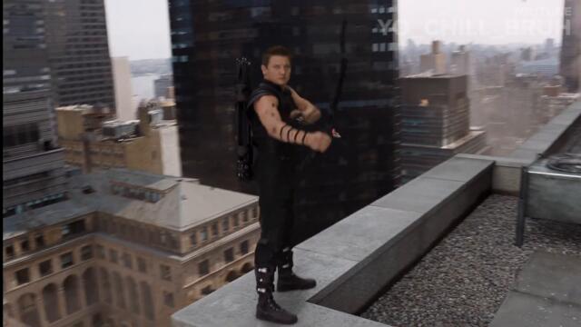 Hawkeye, but he misses every shot