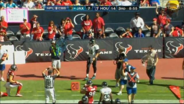 Blaine Gabbert  on Brian Cushing: woah there Mother F****r!