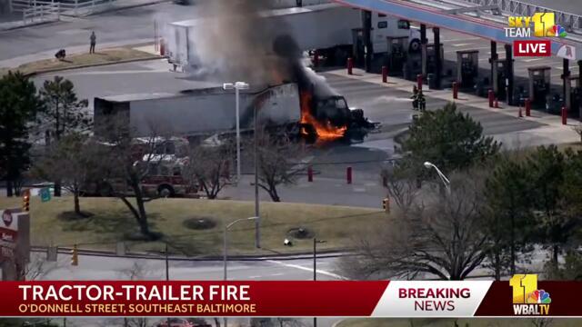 LIVE: SkyTeam 11 is over a tractor-trailer fire on O'Donnell Street in Baltimore - wbaltv.com