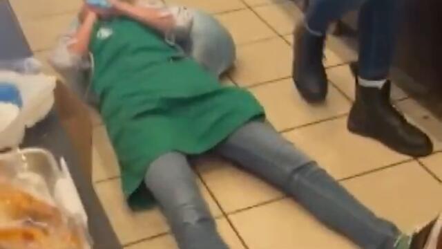 Starbucks Barista Bowled Over by Garbage Bag #Shorts