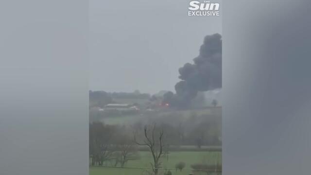 Huge explosion sends fireball soaring into the sky at a farm in Shropshire