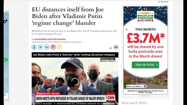 EU distances itself & in shock, made huge mistake following Biden as he admits russia regime change