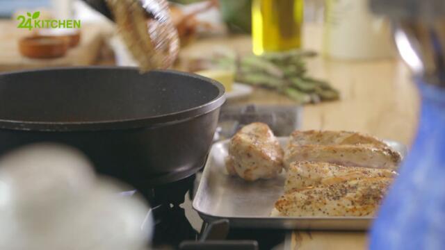 Пилешки гърди в лимоново-сметанов сос с аспержи | Мери Бери - любими рецепти | 24Kitchen Bulgaria