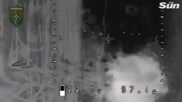 Russian tanks destroyed by Ukrainian drone bombs reduces them to scrap metal