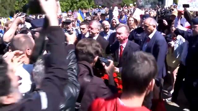 Ukraine War Protestors Throw Red Paint on Russian Ambassador