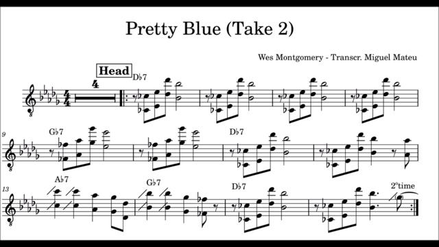 Wes Montgomery - Pretty Blue (Take 2) Transcription