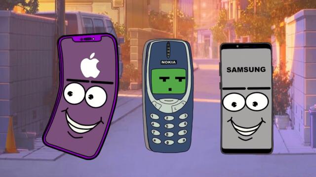 NOKIA vs Apple vs Samsung BATTLE Animation  II vevo meme