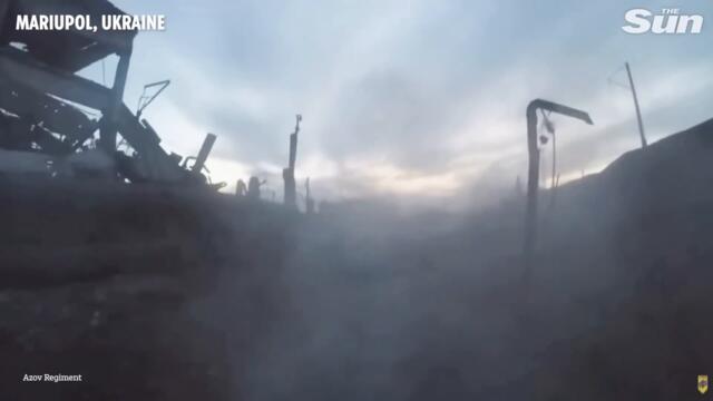 Ukrainian forces gunfire exchange with Russian backed forces in Mariupol compound