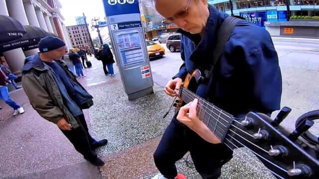 "You're not doing that!" Aggressive nut gets right in my face and says I'm faking my guitar solo!