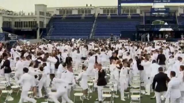 The 2022 U.S. Naval Academy Hat Toss