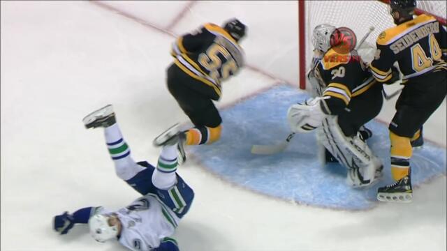 Tim Thomas drills Henrik Sedin 6/6/11 1080p HD