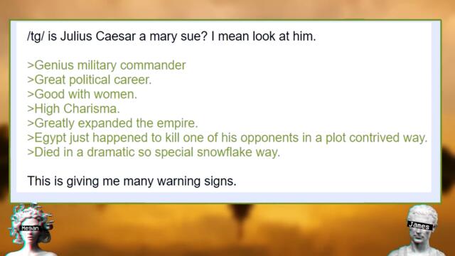 Historical Mary Sues | Caesar Graduated Top Of His class In The Sonic Military Academy