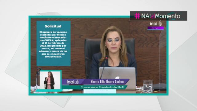 #INAIalMomento BLIC – Sesión Ordinaria del Pleno del INAI - Recurso: Secretaría de Salud