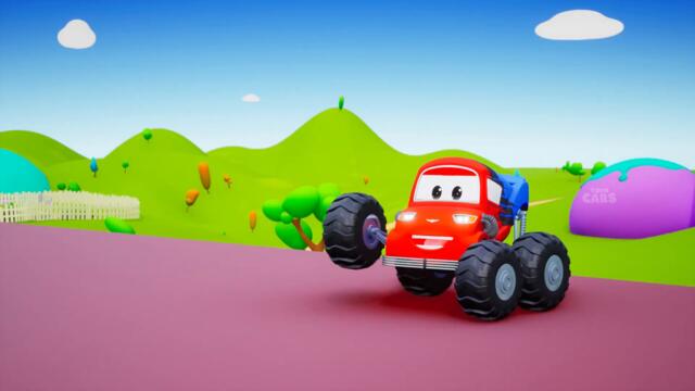 Magic Balls with Cars and Trucks Fun  Play on Long Slider | Street Vehicles Names 3D Animation Balls