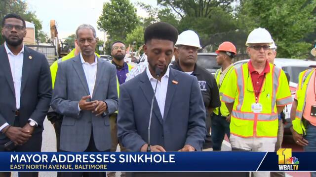 LIVE: Baltimore mayor addresses North Avenue sinkhole - https://on.wbaltv.com/3yGDX9g