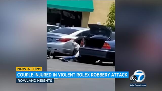 Violent robbery at Rowland Heights market caught on video; 2 suspects at large | ABC7