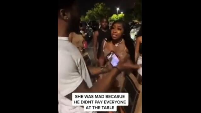 Chick Is Mad At Man For Not Paying For Everyone At The Table Including Her 18 Friends!