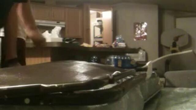 Kid stuck in pullout couch!