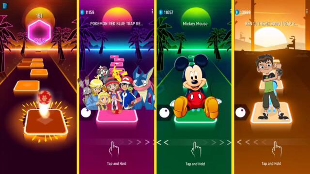 Sunflower - Pokemon Family - Mickey Mouse - Ben 10 | Tiles Hop EDM Rush