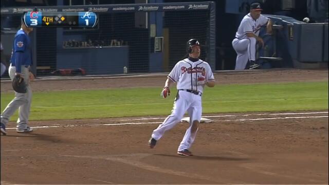 CHC@ATL: Chipper has five hits, exits to curtain call