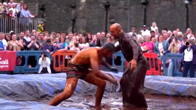 These Contestants Are Wrestling in Gravy