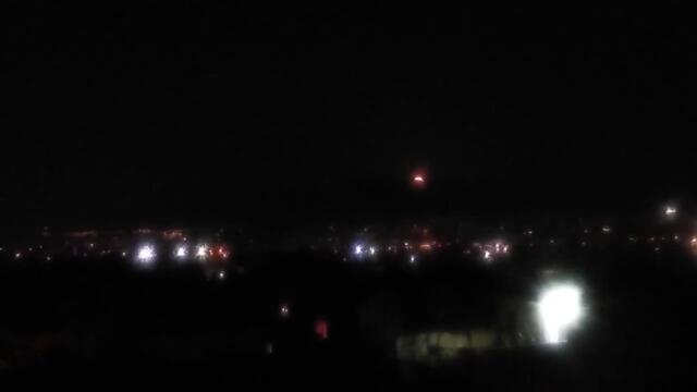 Full Moon rising above Mount Hemyttus with Acropolis faintly seen on the left