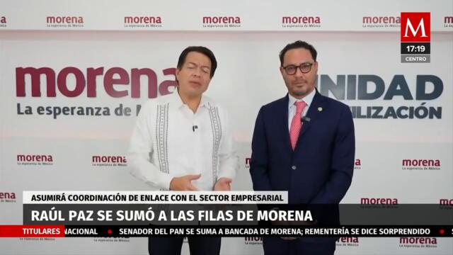 Senador del PAN se suma a bancada de Morena; Rementería se dice sorprendido