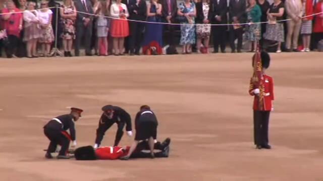Guardsman collapses at Queen's official birthday parade